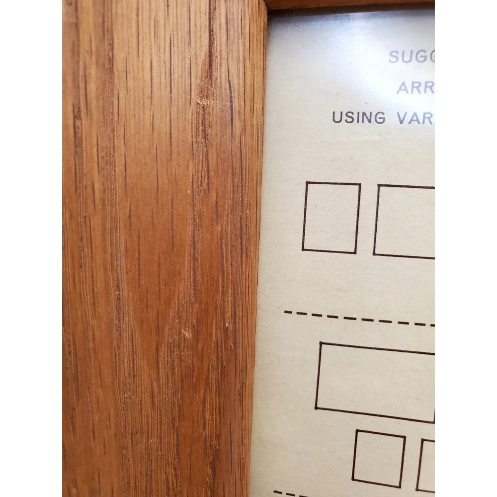Vintage 1960s Metalcraft OAK Wood Picture Frame 8x10 Mid Century Wide Moulding